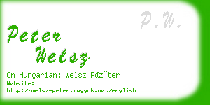 peter welsz business card